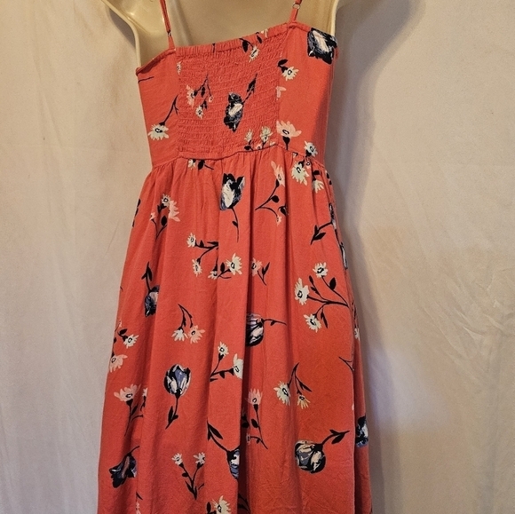 So Heritage fit and flare Summer floral mini dress Orange Blue white  Flowers - Picture 7 of 16